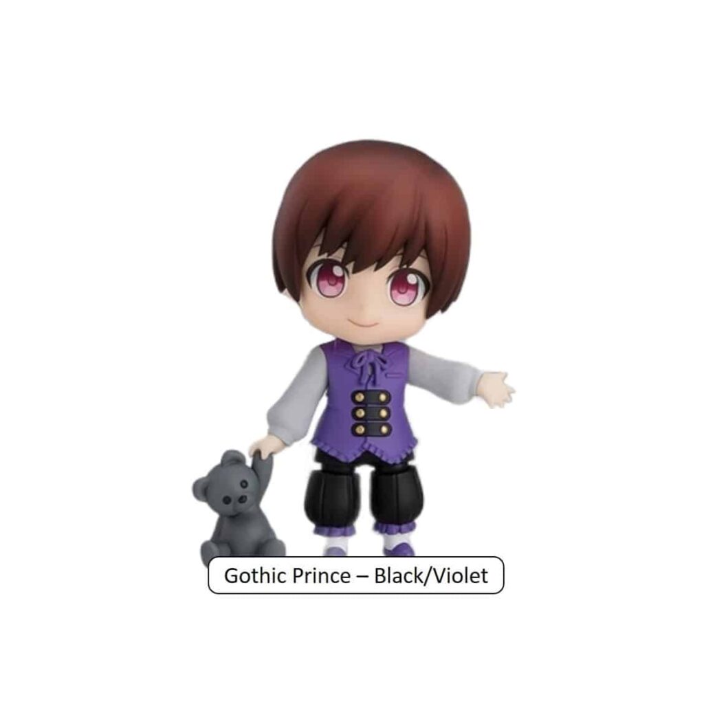 Nendoroid More Zubehör Set Dress-Up Lolita Gothic Prince Black Violet mit Teddy Bär Body